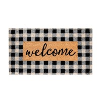 Theodore Magnus Natural Coir Doormat With Nonslip Backing 17 X 30 Outdoorindoor Welcome Mats Natural Buffalo Check W