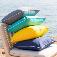 Phantoscope Pack Of 2 Outdoor Waterproof Solid Throw Decorative Pillow Cover Decorative Square Outdoor Pillows Cushion Case Pati