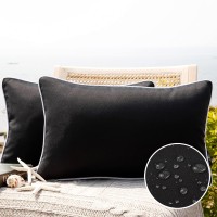 Phantoscope Pack Of 2 Outdoor Waterproof Solid Throw Decorative Pillow Cover Decorative Square Outdoor Pillows Cushion Case Pati