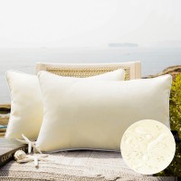 Phantoscope Pack Of 2 Outdoor Waterproof Solid Throw Decorative Pillow Cover Decorative Square Outdoor Pillows Cushion Case Pati