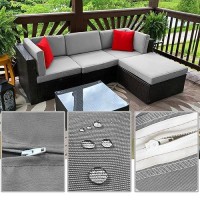 Flymei Patio Cushion Covers 20X18X4 Waterproof Outdoor Cushion Cover Replacement 4Packs Outdoor Seat Cushion Slipcover For Outdo