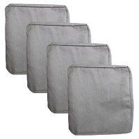 Flymei Outdoor Cushion Covers Replacement, Patio Cushion Covers, Water Resistant Patio Bench Cushion Cover (24'' X 22'' X 4'' 4Pack, Grey)