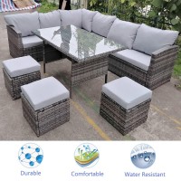 Flymei Outdoor Cushion Covers Replacement, Patio Cushion Covers, Water Resistant Patio Bench Cushion Cover (24'' X 22'' X 4'' 4Pack, Grey)