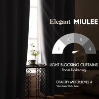 Miulee Blackout Curtains 96 Inches Long For Bedroom Living Room Thermal Insulated Room Darkening Grommet Top Solid Light Blockin