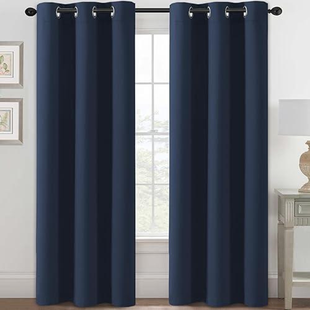 Hversailtex Blackout Curtains For Bedroom Thermal Insulated Room Darkening Living Room Curtains 84 Inch Long Grommet Privacy Pr