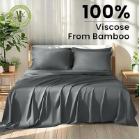 Shilucheng 100 Viscose Derived From Bamboo Sheets Cal King Size 6Pcs Ultra Cooling Silky Soft Bed Sheets 16 Deep Pocket