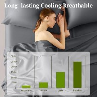 Shilucheng 100 Viscose Derived From Bamboo Sheets Cal King Size 6Pcs Ultra Cooling Silky Soft Bed Sheets 16 Deep Pocket