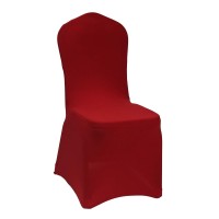 Welmatch Red Stretch Spandex Chair Covers - 10 Pcs Banquet Events Party Universal Dining Decoration Scuba Elastic Chair Covers Premium (Red, 10)