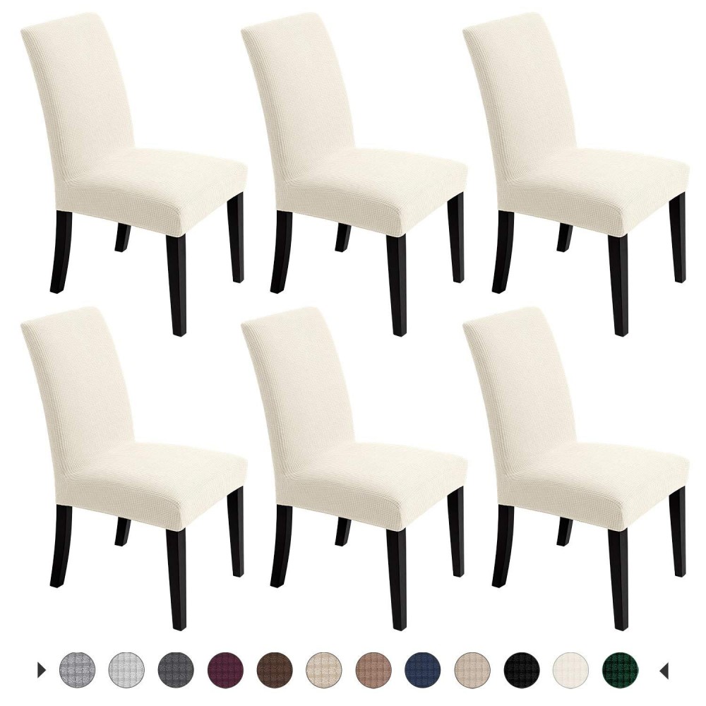 Chair Covers For Dining Room - Stretch Chair Slipcovers For Decorative Seat Protector Armless Removable Washable Elastic Dinner Universal Spandex Solid Chair Slip Covers Seta