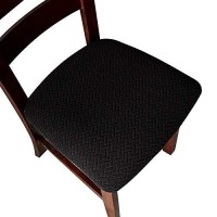 Genina Seat Covers For Dining Room Chair Seat Slipcovers Kitchen Chair Covers (Black, 4 Pcs)