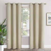 Youngstex Beige Room Darkening Curtains 84 Inches Long For Bedroom Thermal Insulated With Grommet Blackout Window Drapes For L