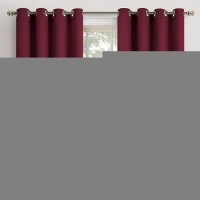 Youngstex Burgundy Blackout Curtains For Bedroom Thermal Insulated With Grommet Room Darkening 63 Inch Window Drapes For Livin