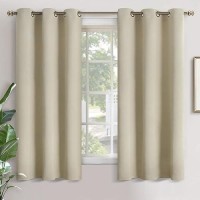 Youngstex Beige Room Darkening Curtains For Bedroom 63 Inch Length Thermal Insulated With Grommet Blackout Window Drapes For L