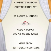 Sapphire Home Window Sheer Curtains - Two Tone 4 Panels Set With Valance And Tiebacks  55