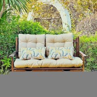 Artplan Outdoor Cushions Loveseat All Weather Chair Cushions Bench Cushions Set Of 5 Wicker Tufted Pillow For Patio Furniture T