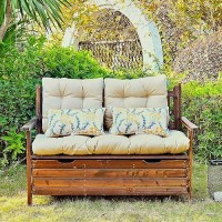 Artplan Outdoor Cushions Loveseat All Weather Chair Cushions Bench Cushions Set Of 5 Wicker Tufted Pillow For Patio Furniture