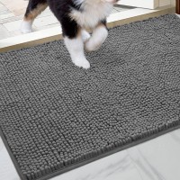 Homeideas Doormat Indoor Entrance 60X36 Highly Absorbent Chenille Large Muddy Dog Washable Mat Non Slip Front Welcome Doo