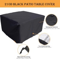 Ucare Patio Table Cover Rectangular Waterproof 210D Oxford Protection Garden Table Covers Dustproof Patio Furniture Covers For Garden Outdoor Indoor (98X98X35In/ 250X250X90Cm)