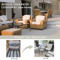 Ideehome Patio Cushion Covers Replacement Outdoor Cushion Covers Slipcovers For Patio Furniture Couch Seat Cushions Cover Wit