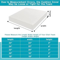 Ideehome Patio Cushion Covers Replacement Outdoor Cushion Covers Slipcovers For Patio Furniture Couch Seat Cushions Cover Wit