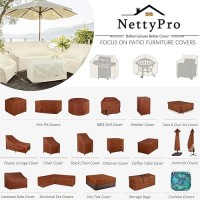 Nettypro Waterproof Outdoor Furniture Side Table Cover 24 X 24 Inch Patio Square Ottoman Table Cover All Weather Protection