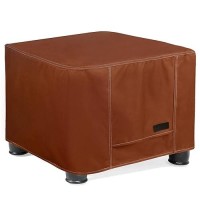 Nettypro Waterproof Ottoman Cover Square 24 X 24 Inch Outdoor Patio Furniture Ottoman Table Cover  Brown