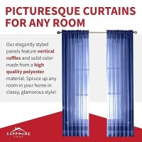 Sapphire Home Royal Blue Sheer Curtains - 2 Panels Set  54