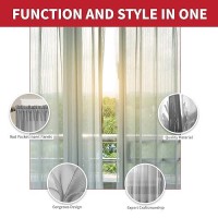 Sapphire Home Silver Sheer Curtains - 2 Panels Set  54