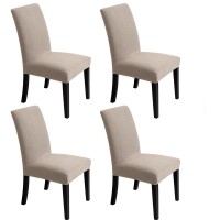 Chair Covers For Dining Room - Stretch Chair Slipcovers For Decorative Seat Protector Armless Removable Washable Elastic Dinner Universal Spandex Solid Chair Slip Covers Seta