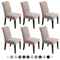 Chair Covers For Dining Room - Stretch Chair Slipcovers For Decorative Seat Protector Armless Removable Washable Elastic Dinner Universal Spandex Solid Chair Slip Covers Seta