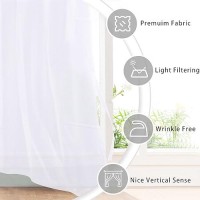 Hiasan White Sheer Curtains 54 Inch Length With Tiebacks Grommet Light Filtering Semi Transparent Voile Drapes Grommet Window C