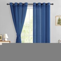 Hiasan Sheer Curtains For Bedroom With Tiebacks Grommet Light Filtering And Breathable Voile Window Curtains For Living Room P