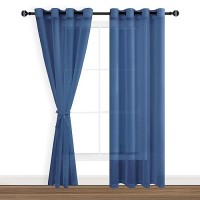 Hiasan Sheer Curtains For Bedroom With Tiebacks Grommet Light Filtering And Breathable Voile Window Curtains For Living Room P