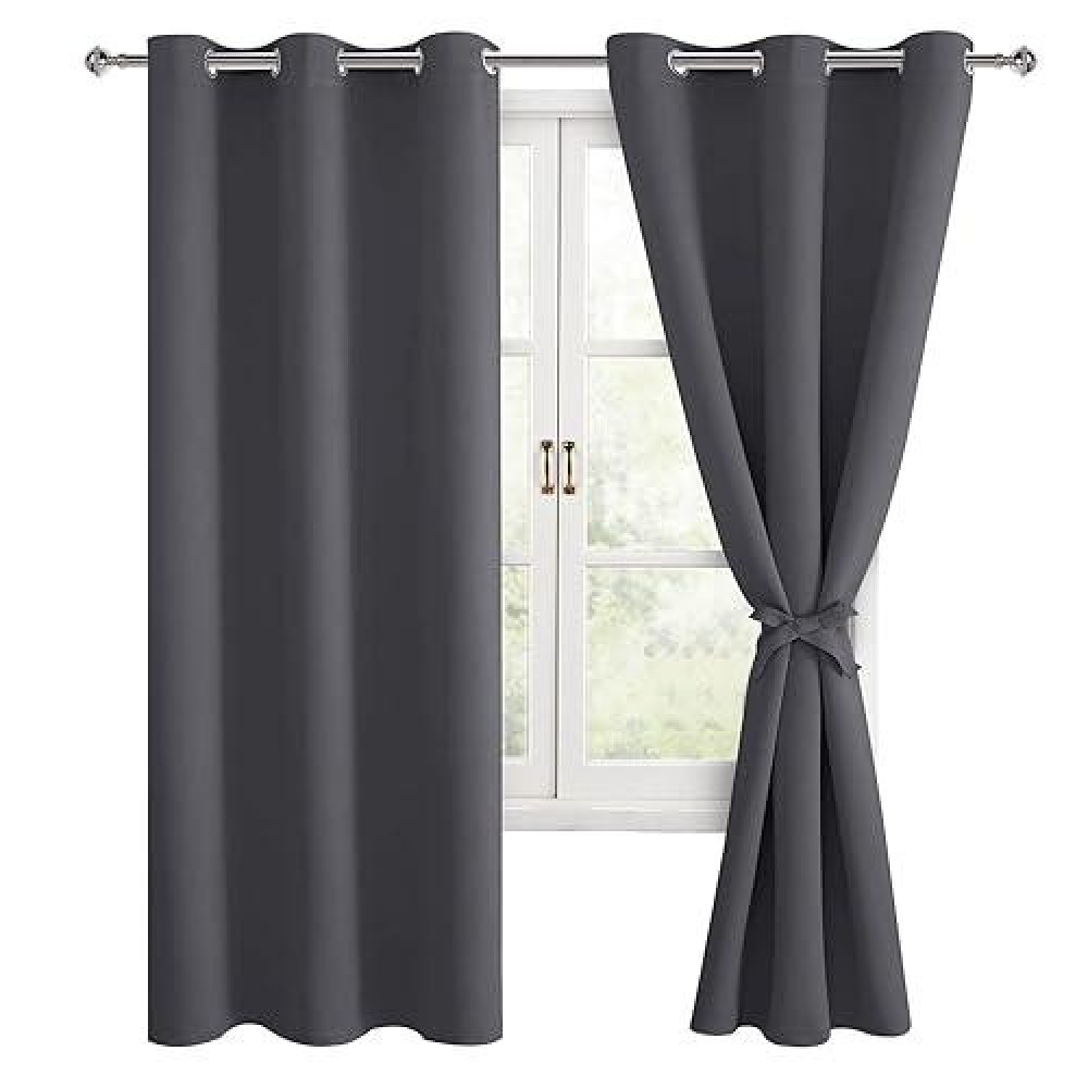 Hiasan Grommet Blackout Curtains For Bedroom 42 X 63 Inches Length Thermal Insulated Light Blocking Window Curtains For Liv