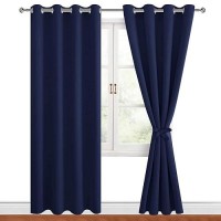 Hiasan Blackout Curtains For Bedroom 52 X 84 Inches Long Thermal Insulated Light Blocking Window Curtains For Living Room