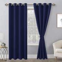 Hiasan Blackout Curtains For Bedroom 52 X 84 Inches Long Thermal Insulated Light Blocking Window Curtains For Living Room