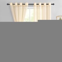 Hiasan Sheer Curtains For Living Room With Tieback Airy Breathable Voile Textured Drapes Light Filtering Grommet Window Curtain