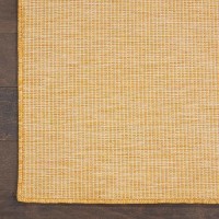 Nourison Positano Indoor/Outdoor Yellow 9' X 12' Area Rug  Easy- Cleaning  Non Shedding  Bed Room  Living Room  Dining Room  Backyard  Deck  Patio (9X12)