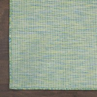 Nourison Positano Indoor/Outdoor Blue/Green 9' X 12' Area Rug  Easy Cleaning  Non Shedding  Bed Room  Living Room  Dining Room  Backyard  Deck  Patio (9X12)