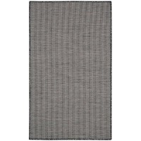 Nourison Positano Indoor/Outdoor Charcoal 3' X 5' Area Rug  Easy Cleaning  Non Shedding  Bed Room  Living Room  Dining Room  Backyard  Deck  Patio (3X5)