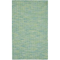 Nourison Positano Indoor/Outdoor Blue/Green 3' X 5' Area Rug  Easy Cleaning  Non Shedding  Bed Room  Living Room  Dining Room  Backyard  Deck  Patio (3X5)