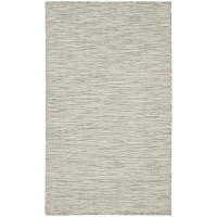 Nourison Positano Indoor/Outdoor Light Grey 3' X 5' Area Rug  Easy Cleaning  Non Shedding  Bed Room  Living Room  Dining Room  Backyard  Deck  Patio (3X5)