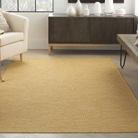 Nourison Positano Indoor/Outdoor Yellow 3' X 5' Area Rug  Easy Cleaning  Non Shedding  Bed Room  Living Room  Dining Room  Backyard  Deck  Patio (3X5)