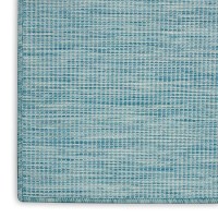 Nourison Positano Indoor-Outdoor Aqua 9' X 12' Area Rug  Easy Cleaning  Non Shedding  Bed Room  Living Room  Dining Room  Backyard  Deck  Patio (9X12)