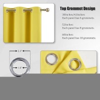 Dualife Yellow Blackout Curtains For Bedroom Grommet Thermal Insulated Room Darkening Curtains For Living Room (52 W X 96 L  Illuminating Yellow  2 Panels)