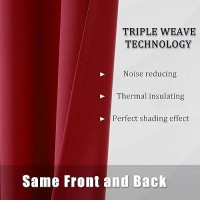 Dualife Red Blackout Curtains 45 Inches Long Short Kitchen Curtains With Grommet Room Darkening Thermal Insulated Window Drapes Curtain Panels For Living Room 52X 45 Inch Length