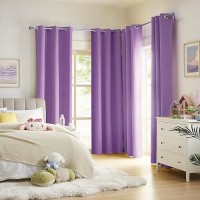 Dualife Lavender Purple Curtains For Bedroom 2 Panels Set  Thermal Insulated Drapes For Living Room Window Treatment  Grommet Top  42 W X 84 L