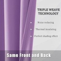 Dualife Lavender Purple Curtains For Bedroom 2 Panels Set  Thermal Insulated Drapes For Living Room Window Treatment  Grommet Top  42 W X 84 L