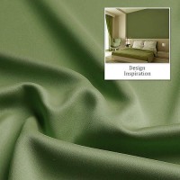 Dualife Sage Green Blackout Curtains 42 X 96 Inch Long Set Of 2 Panels For Bedroom Thermal Insulated Grommet Room Darkening Window Curtain Drapes For Living Room