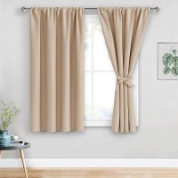 Jiuzhen Blackout Curtains For Bedroom Thermal Insulated Room Darkening Rod Pocket Curtains For Living Room Set Of 2 Panels Wi